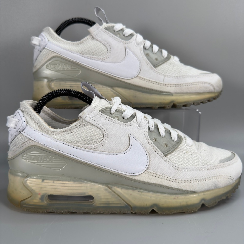 Nike Air Max 90 Terrascape 90 Mens 8 Running Shoes White Gray‎ Sneakers Trainer